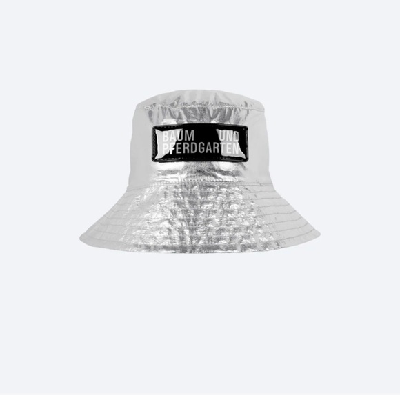 Silver Metallic Kids Bucket Hat with Logo Patch main image 4
